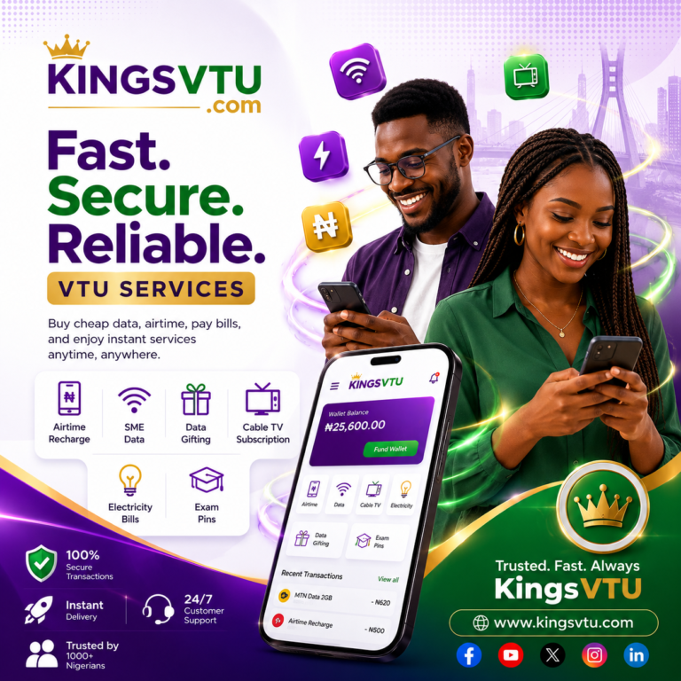 airtime2cash, xpinokings limited, nigeria, mtn, airtel, glo, 9mobile, best airtime to cash conversion, safest airtime conversion, precious Ikpoza, DSTV, gotv, Startimes, electricity bills, kingsvtu, KINGSVTU.NG Slashes Airtel Data Prices — More Data, Less Cost!